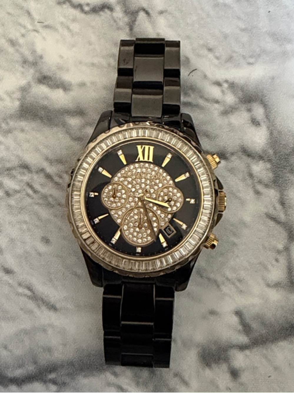 Limited Edition Michael Kors Black and Gold Crystal Women's Bracelet Watch